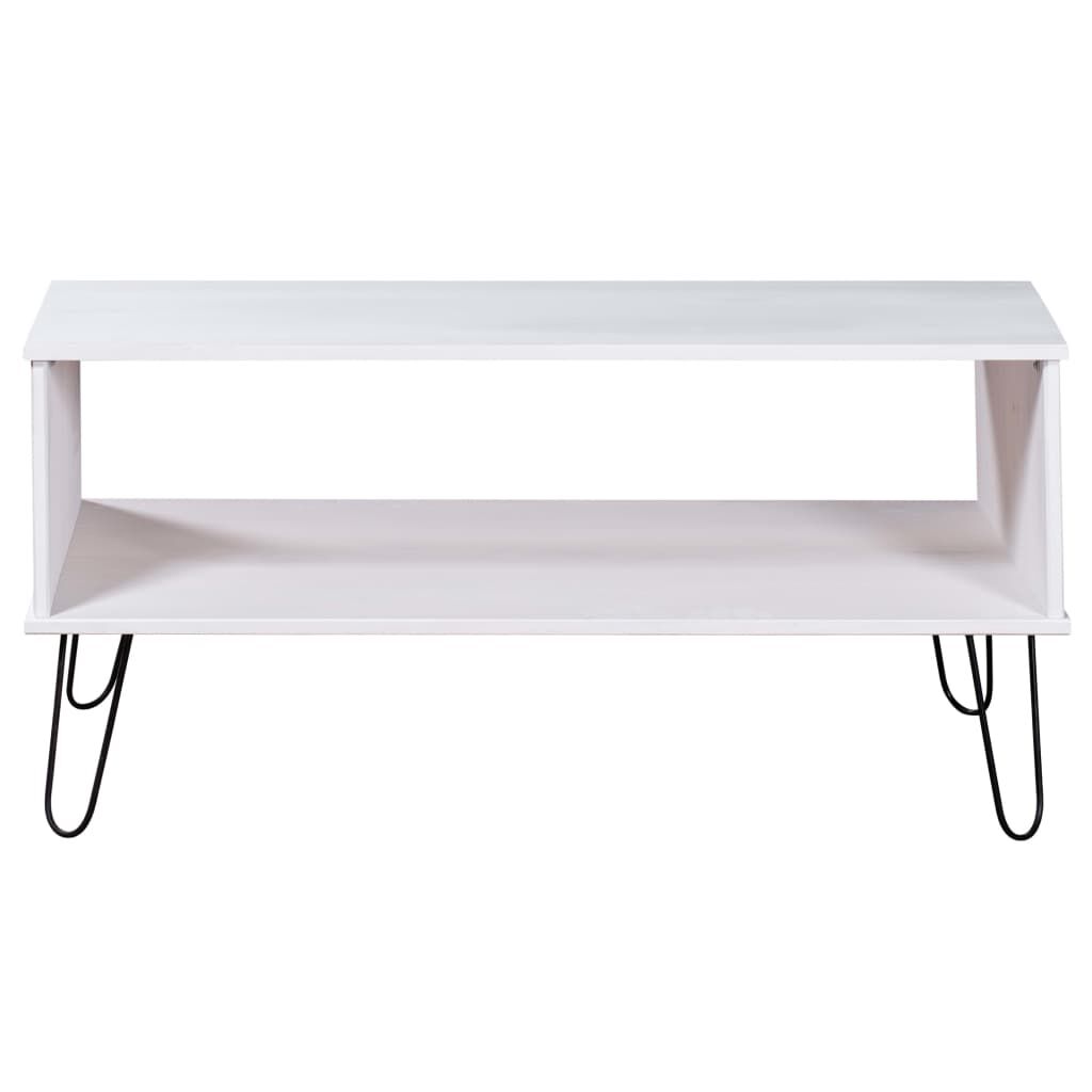 vidaXL Coffee Table New York White Solid Pine Wood
