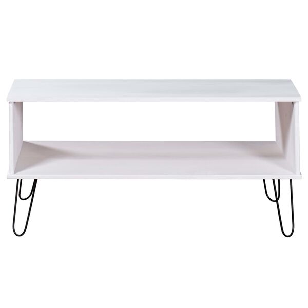 vidaXL Coffee Table New York White Solid Pine Wood