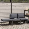 vidaXL 3 Piece Garden Sofa Set with Cushions Grey Poly Rattan