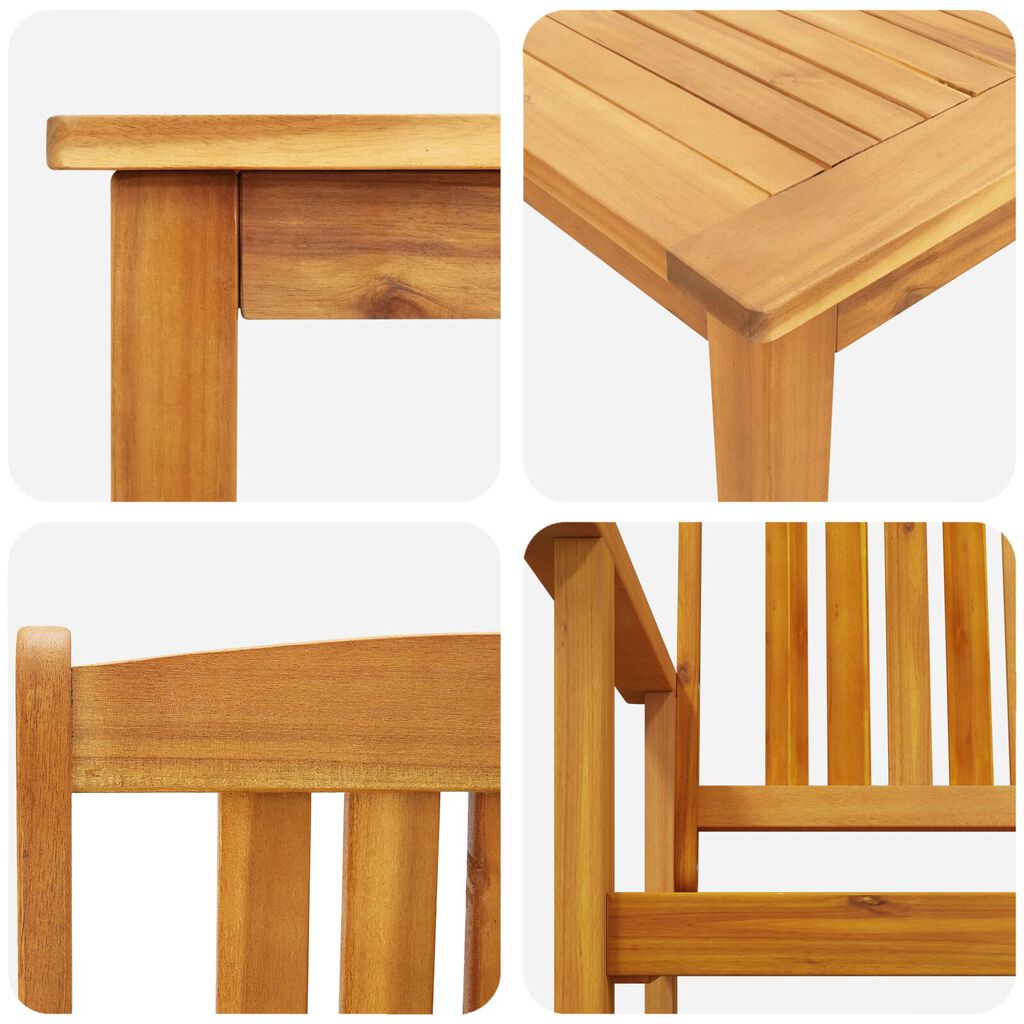 vidaXL 3 Piece Garden Dining Set Made of Solid Acacia Wood