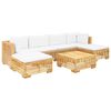 vidaXL 7 Piece Garden Lounge Set with Cushions Solid Teak Wood