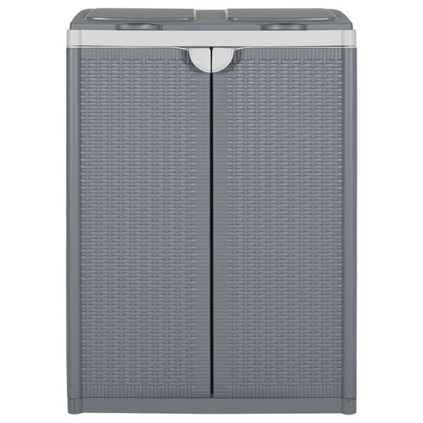 vidaXL Trash Bin with 2 Doors Grey 65x45x88 cm PP