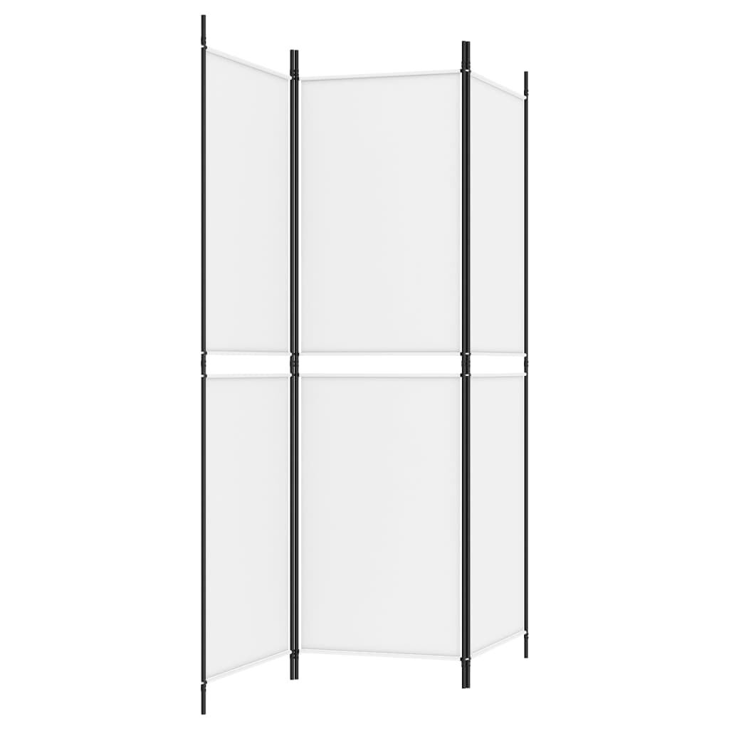 vidaXL 3-Panel Room Divider White 150x180 cm Fabric