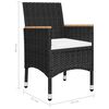 vidaXL 7 Piece Garden Dining Set Black