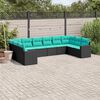 vidaXL 10 Piece Garden Sofa Set with Cushions Black Poly Rattan