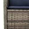 vidaXL Garden Bench with Cushion Grey Poly rattan