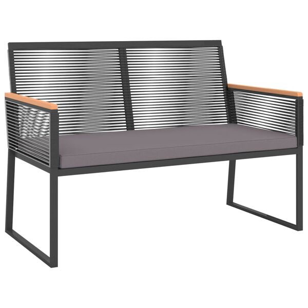 vidaXL 4 Piece Garden Lounge Set with Cushions Black Steel
