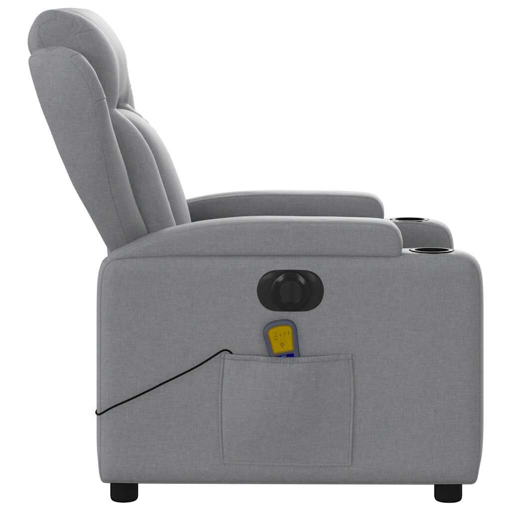 vidaXL Electric Massage Recliner Chair Light Grey Fabric