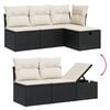 vidaXL 6 Piece Garden Sofa Set with Cushions Black Poly Rattan