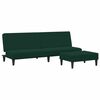 vidaXL 2-Seater Sofa Bed with Footstool Dark Green Velvet