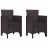 vidaXL Garden Chair 2 pcs Brown 53 x 49 x 85 cm PP
