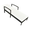 vidaXL Sun Lounger with Cushion Poly Rattan Black