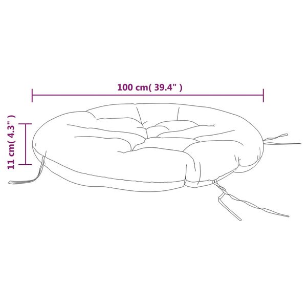 vidaXL Round Cushion Anthracite Ø 100 x11 cm Oxford Fabric