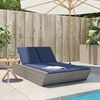 vidaXL Double Sun Lounger with Cushions Grey Poly Rattan