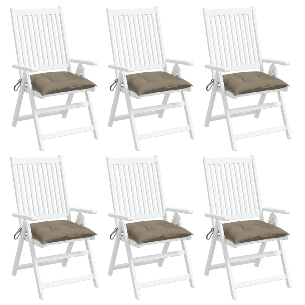 vidaXL Chair Cushions 6 pcs Taupe 50x50x7 cm Oxford Fabric