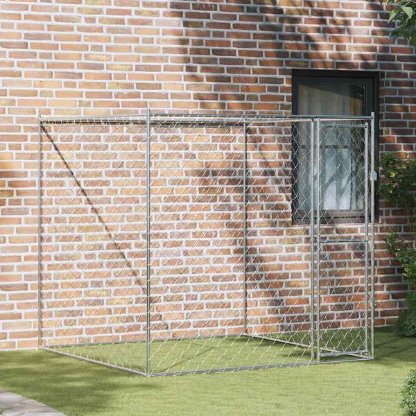 vidaXL Dog Cage Silver 200 x 200 x 200 cm Galvanised Steel