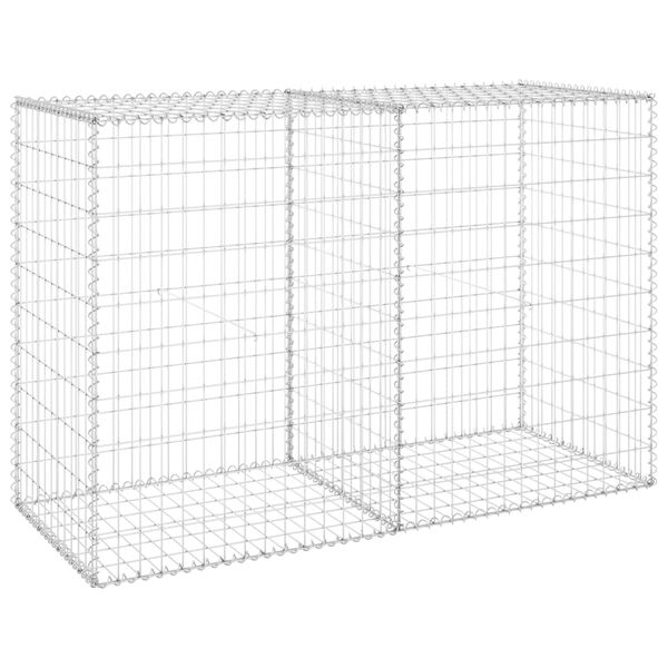 vidaXL Gabion Wall with Covers Galvanised Steel 150x60x100 cm