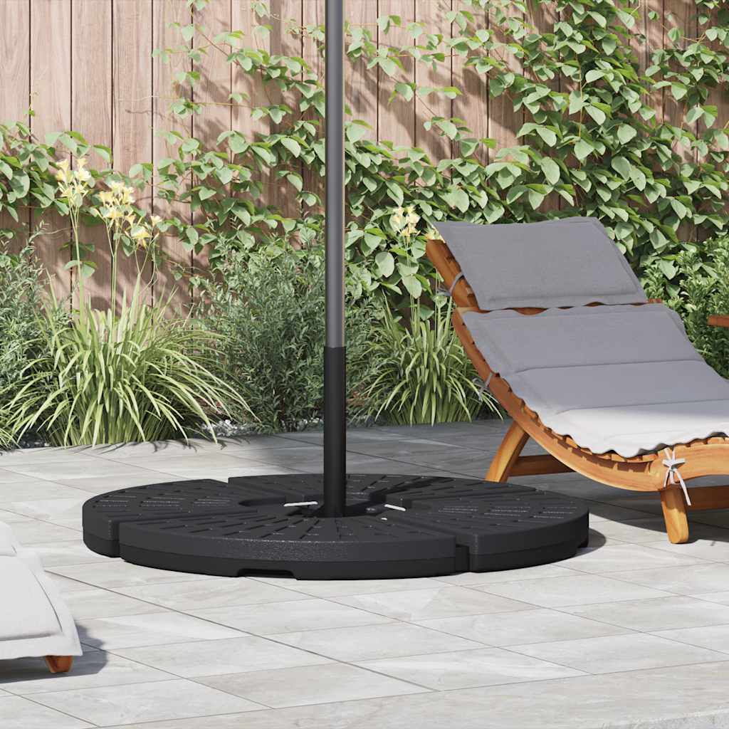 vidaXL Umbrella Base Fan-shaped 4 pcs Black