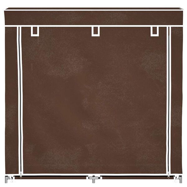 vidaXL Fabric Shoe Cabinet with Cover 115 x 28 x 110 cm Brown
