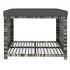 vidaXL 4 Piece Garden Dining Set with Cushions Grey Poly Rattan