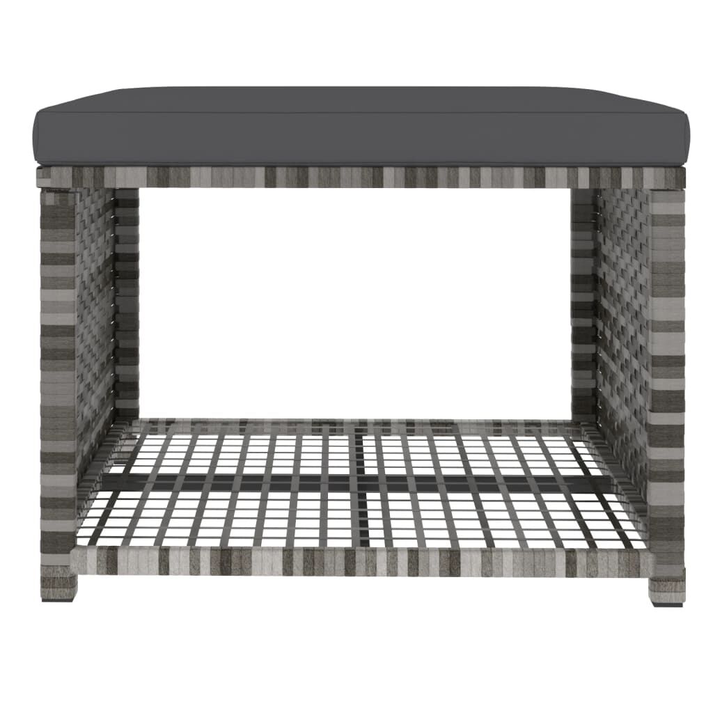 vidaXL 4 Piece Garden Dining Set with Cushions Grey Poly Rattan
