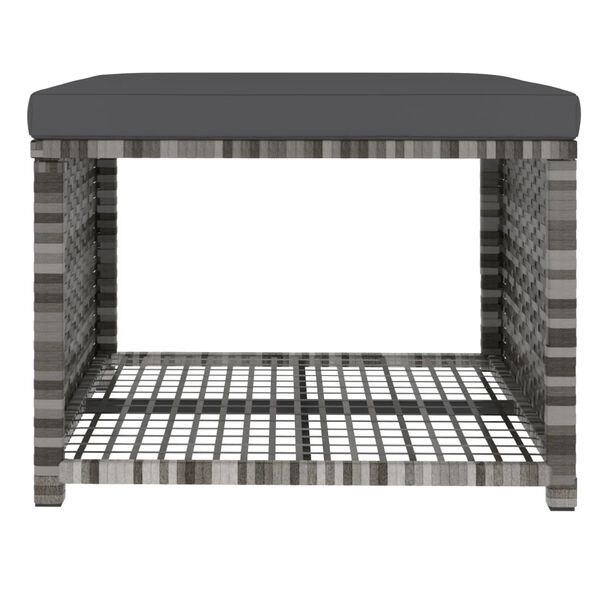 vidaXL 4 Piece Garden Dining Set with Cushions Grey Poly Rattan