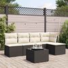 vidaXL 6 Piece Garden Sofa Set with Cushions Black Poly Rattan