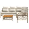 vidaXL 2 Piece Garden Sofa Set with Cushions Beige Poly Rattan