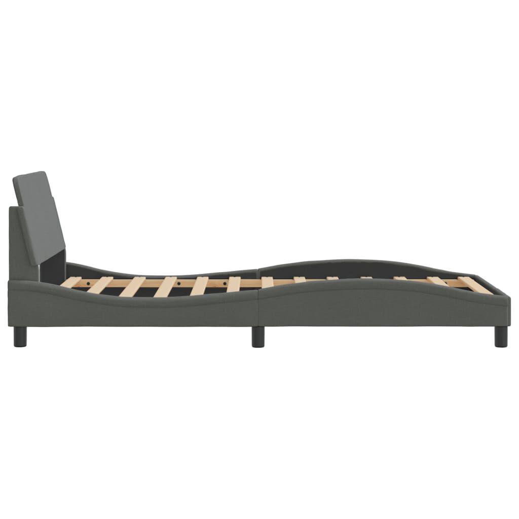 vidaXL Bed Frame without Mattress Dark Grey 100x190 cm Fabric