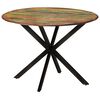 vidaXL Dining Table Ø110x78 cm Solid Wood Reclaimed and Steel