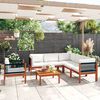 vidaXL 7 Piece Garden Lounge Set with Cushions Cream Wood Acacia&Rope