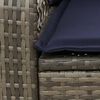 vidaXL Garden Rocking Chair with Cushions Grey Poly Rattan