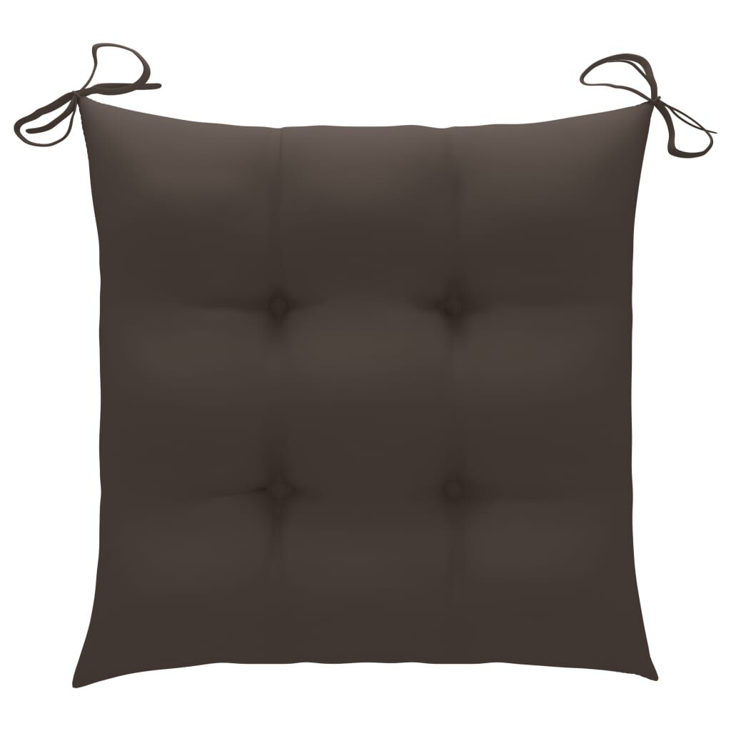 vidaXL Garden Chairs 2 pcs with Taupe Cushions Solid Teak Wood