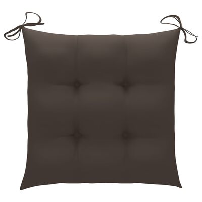 vidaXL Garden Chairs 2 pcs with Taupe Cushions Solid Teak Wood