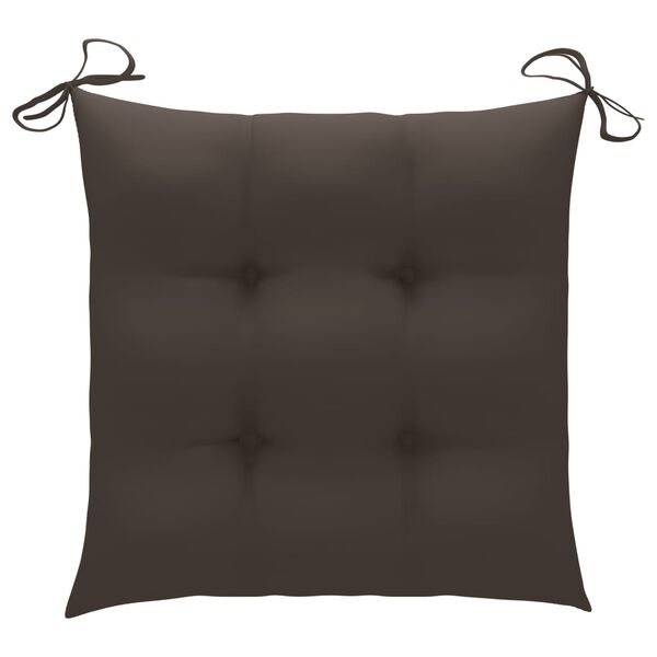 vidaXL Garden Chairs 2 pcs with Taupe Cushions Solid Teak Wood