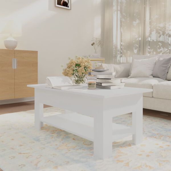 vidaXL Coffee Table White 102x55x42 cm Engineered Wood