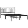 vidaXL Metal Bed Frame without Mattress with Headboard Black 135x190cm