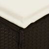 vidaXL Garden Sofa with Cushions Brown Poly Rattan