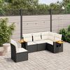 vidaXL 5 Piece Garden Sofa Set with Cushions Black Poly Rattan