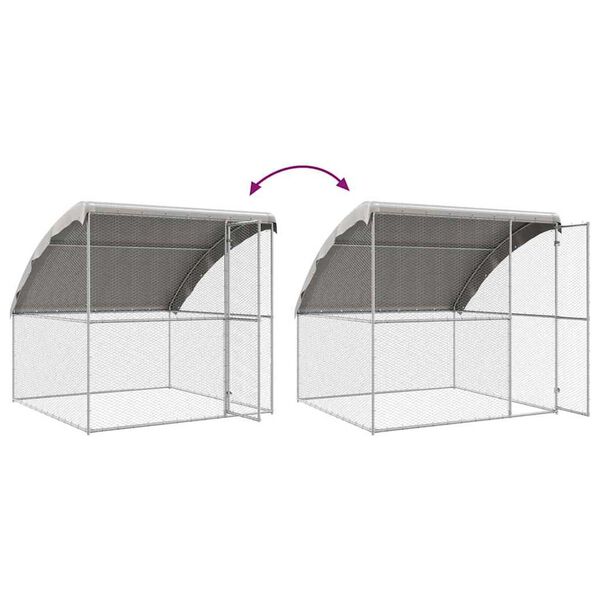 vidaXL Chicken Cage Silver 600 x 200 x 198.5 cm Galvanised steel