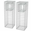 vidaXL Gabion Basket Posts/Planters 2 pcs Steel 50x50x160 cm