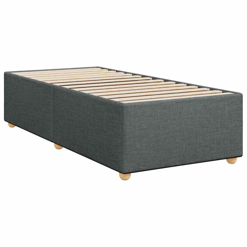 vidaXL Box Spring Bed with Mattress Dark Grey Twin XL Fabric