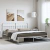 vidaXL Metal Bed Frame without Mattress with Headboard White 193x203cm