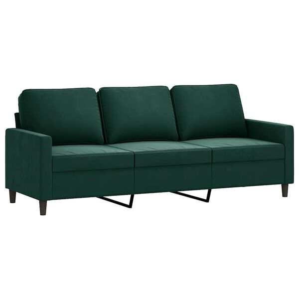 vidaXL 3-Seater Sofa Dark Green 180 cm Velvet