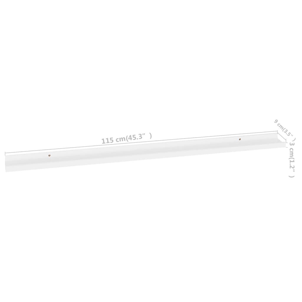 vidaXL Wall Shelves 2 pcs White 115x9x3 cm