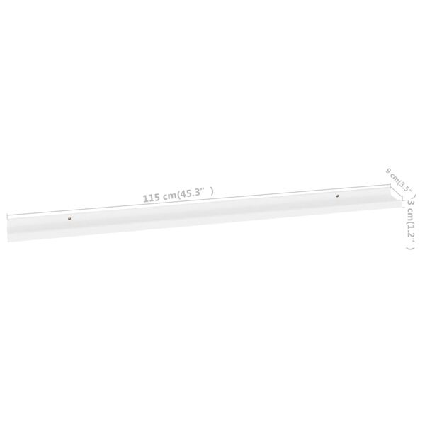 vidaXL Wall Shelves 2 pcs White 115x9x3 cm