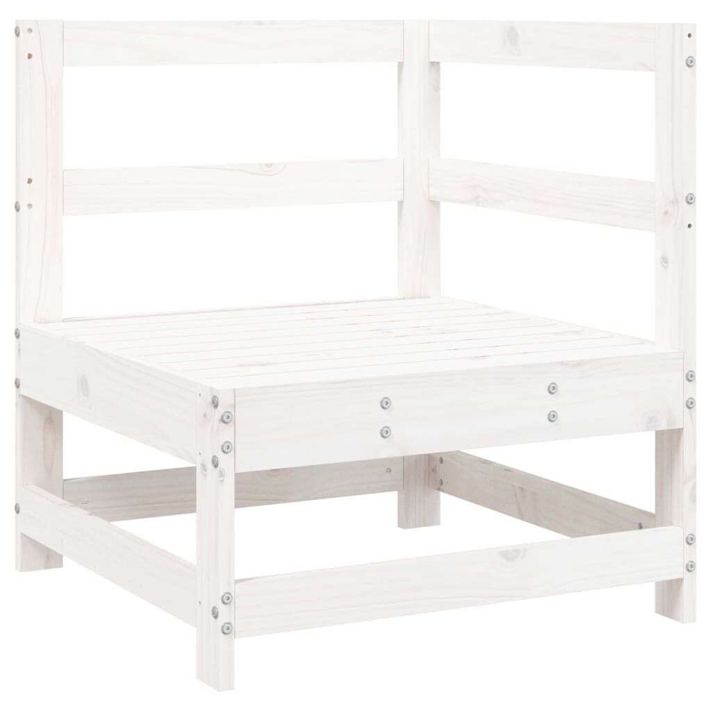 vidaXL Garden Corner Sofa White Solid Wood Pine