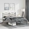 vidaXL Metal Bed Frame without Mattress with Footboard Black 150x200cm