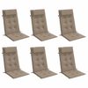 vidaXL Highback Chair Cushions 6 pcs Taupe Oxford Fabric