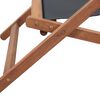 vidaXL Folding Beach Chair Fabric and Wooden Frame Grey